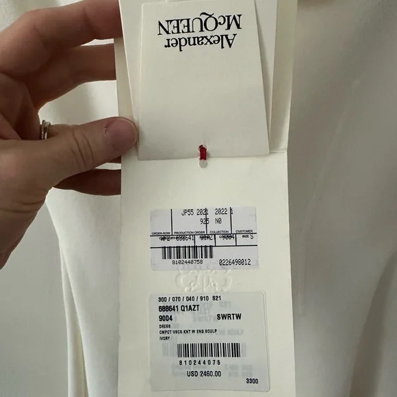 Alexander McQueen Off the Shoulder Ruffle Bateau Neckline Dress - Authentic - Picture 15 of 15